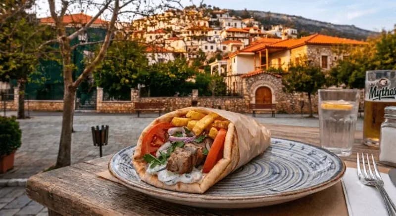 Πίτα σουβλάκι Χοιρινό