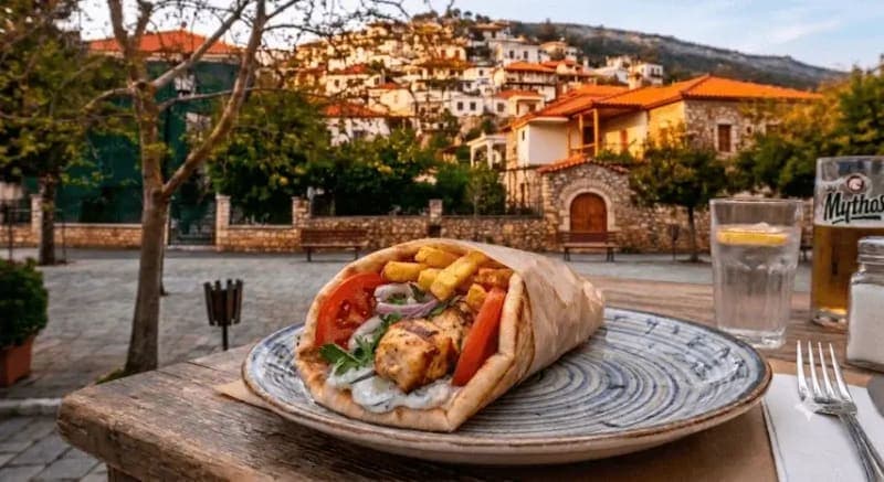 Πίτα σουβλάκι Κοτόπουλο